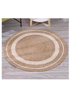 HOME TASTE TOMSUN 100 Cm Jute Braided Rug Round Natural Hand Woven Reversible Rugs Indoor Area Rug Natural Round Floor Rug Handmade Natural Carpet Jute Floor Rug Natural Kitchen Mat  - Image 5
