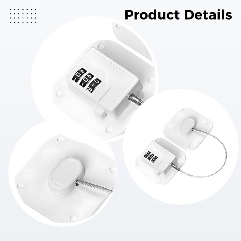 2 Pcs Fridge Combination Locks with Keys for Cabinets Windows Drawers Safety Non Drill - Image 5