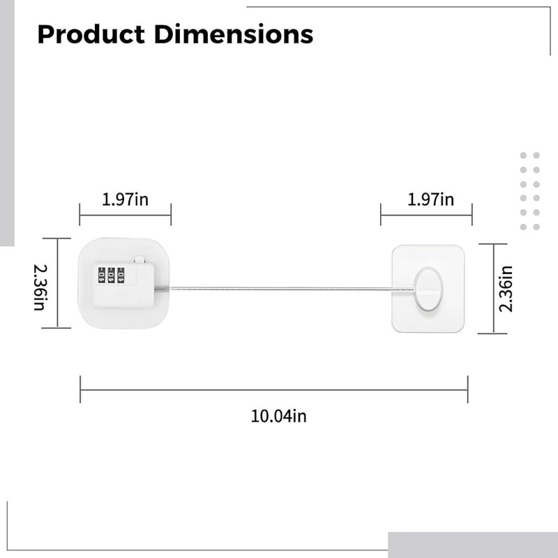 2 Pcs Fridge Combination Locks with Keys for Cabinets Windows Drawers Safety Non Drill - Image 4