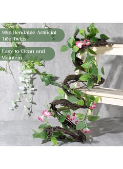 Giegxin Giegxin 98in Bendable Tree Branches for Decoration Artificial Tree Twigs Fake Vine Branches Fake Plants Trunk Garland for Forest Room Home Garden Wedding Wall Door Christmas Halloween Decoration  - Image 5