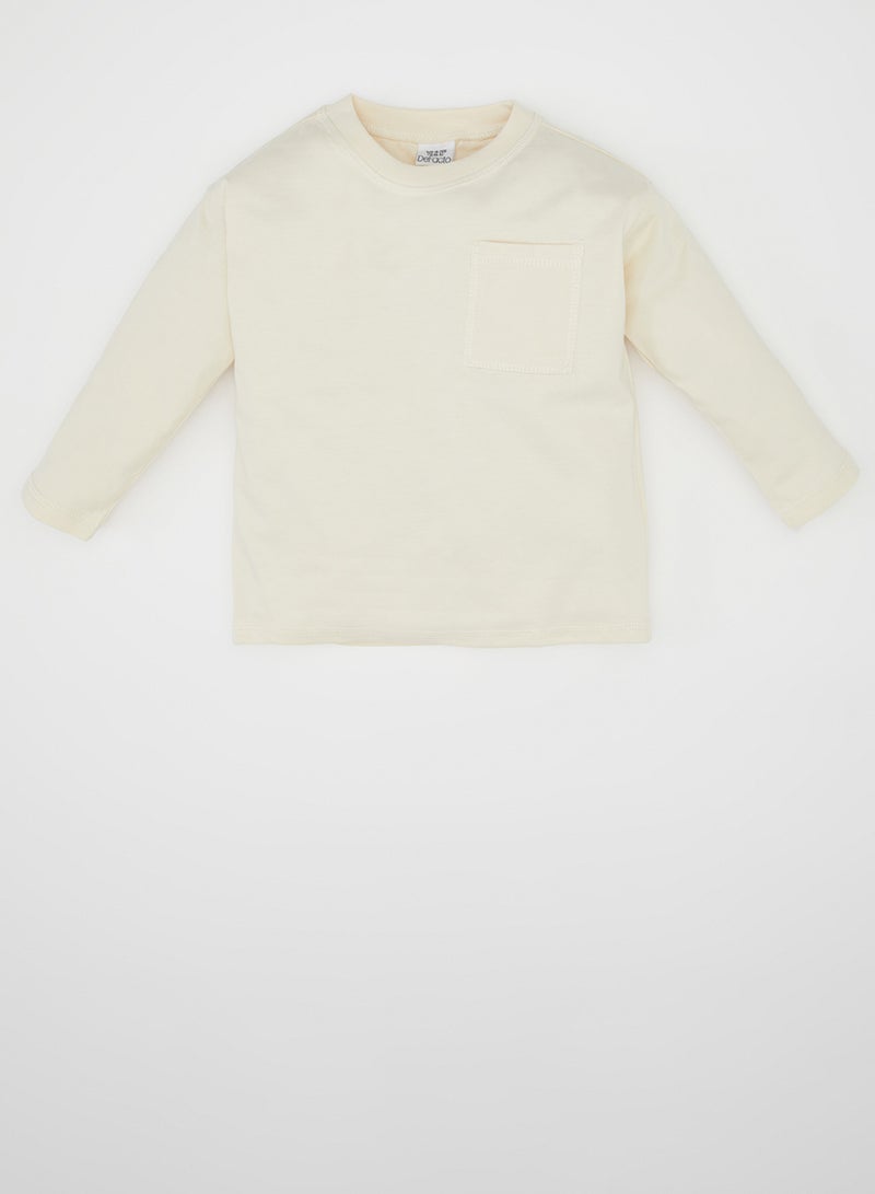 DeFacto Regular Fit Crew Neck Long Sleeve Plain Basic T-Shirt - Image 1