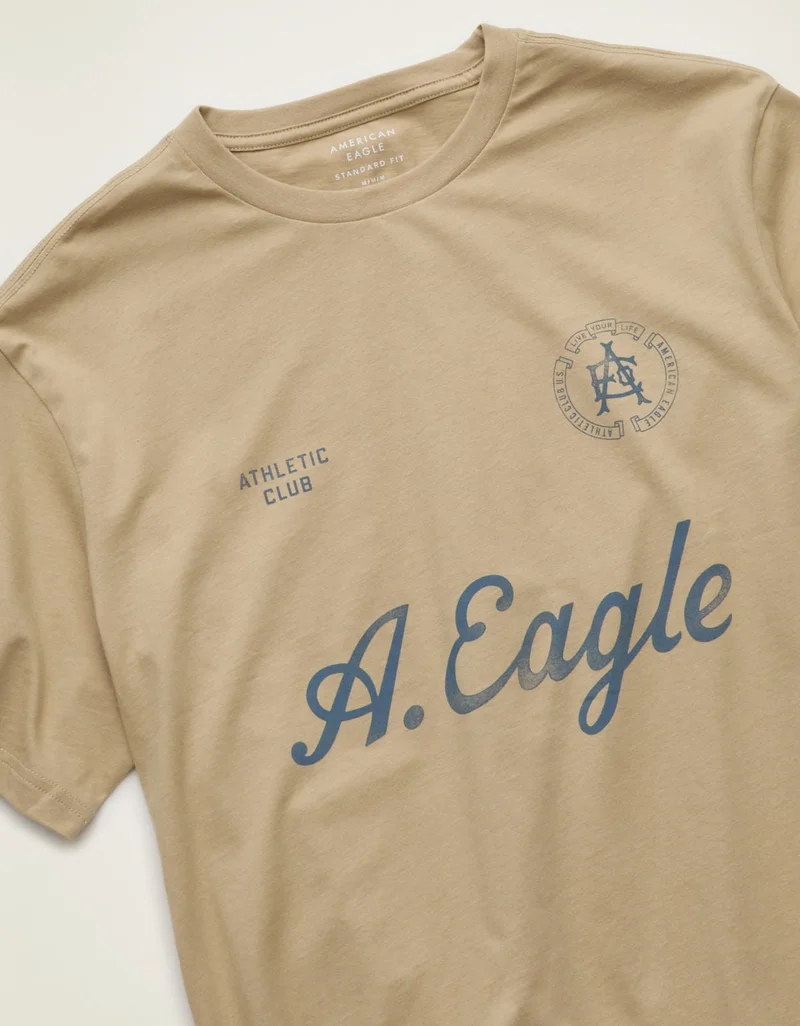 American Eagle  AE Standard Fit Graphic Logo T-Shirt for Men | Best Price UAE