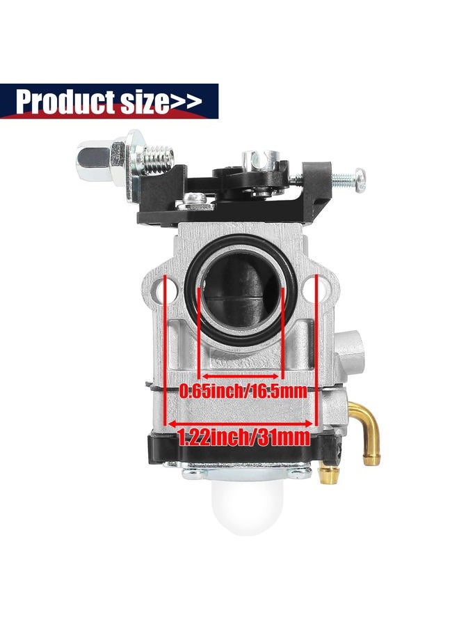 QAZAKY Carburetor Compatible with 33cc 43cc 47cc 49cc 50cc 2-Stroke Engines 15mm Intake Hole Dirt Pocket Rocket Bike ATV Scooter Mini Chopper Quad Hedge Trimmer Brush Cutter Blower Edger Cultivator - Image 2