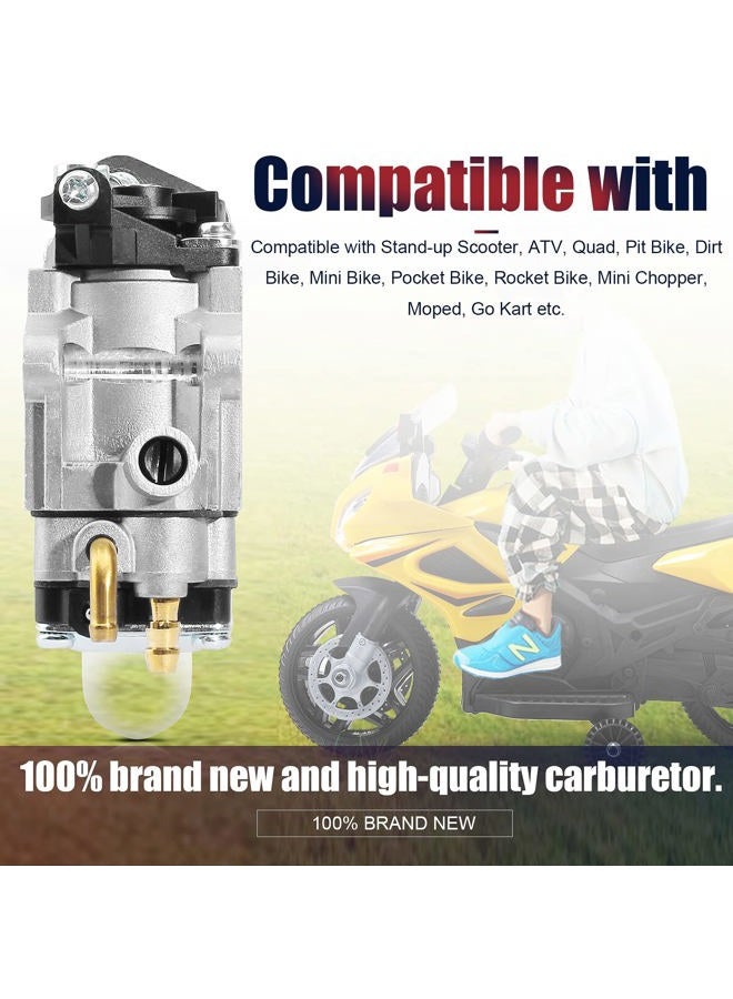 QAZAKY Carburetor Compatible with 33cc 43cc 47cc 49cc 50cc 2-Stroke Engines 15mm Intake Hole Dirt Pocket Rocket Bike ATV Scooter Mini Chopper Quad Hedge Trimmer Brush Cutter Blower Edger Cultivator - Image 5