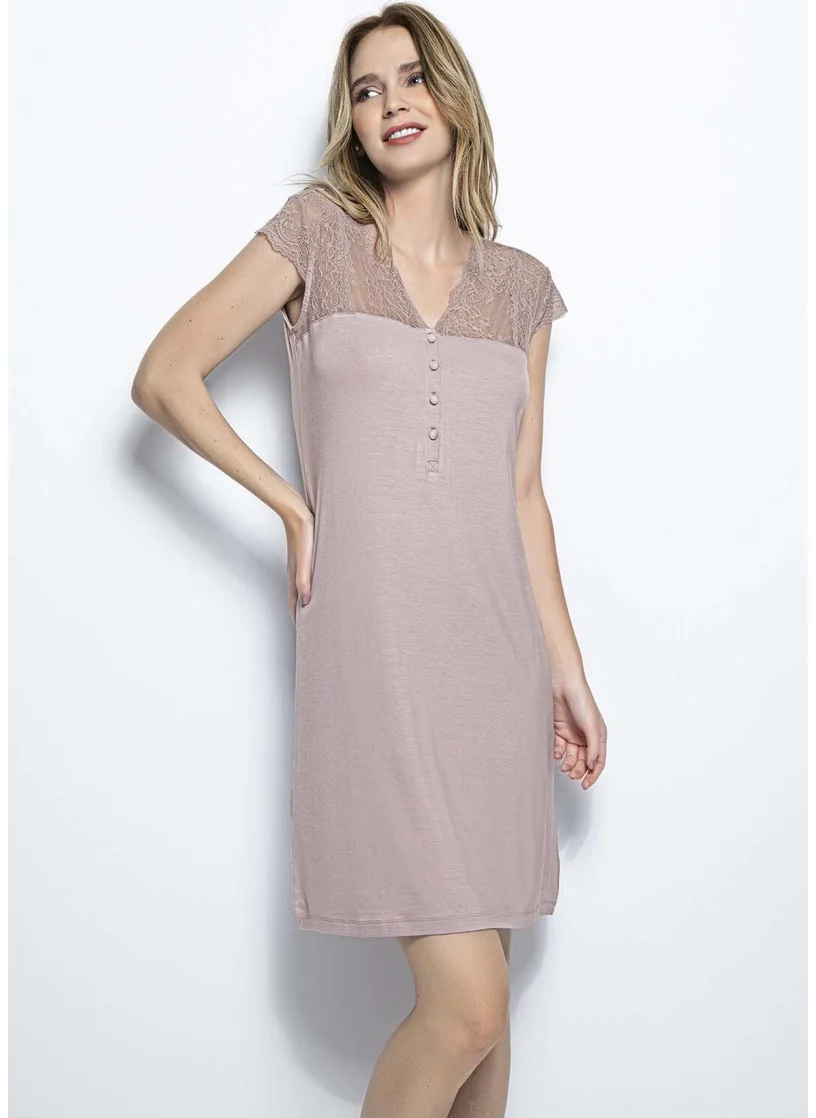 Monamise 18435 Short Sleeve Nightgown - Mink