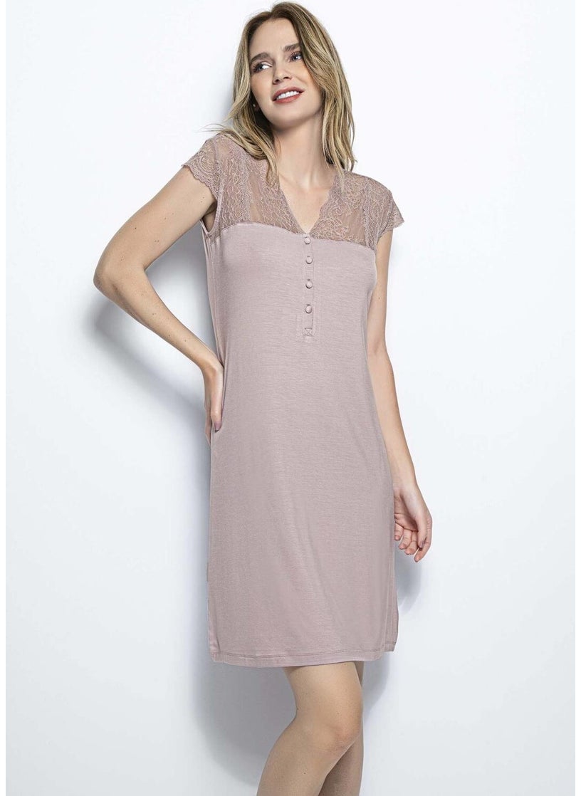 Monamise 18435 Short Sleeve Nightgown - Mink 