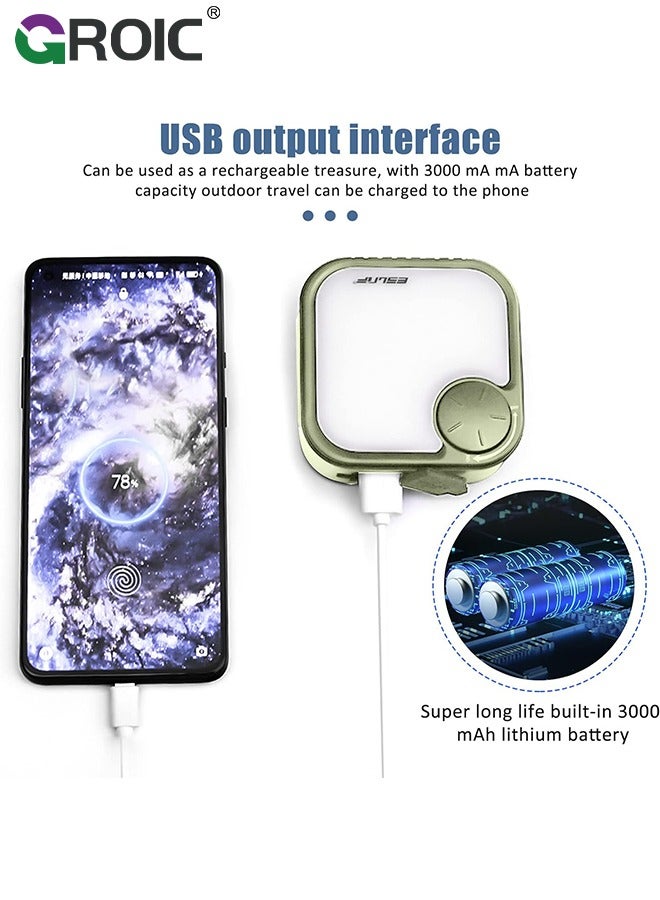 GROIC Rechargeable LED Camping Lantern, Solar Camping Lamp, Portable Camping Light , Tent Light for Hiking, Camping, Home, Power Outage, Emergency, Hurricane and Temporary Power Supply - Image 2