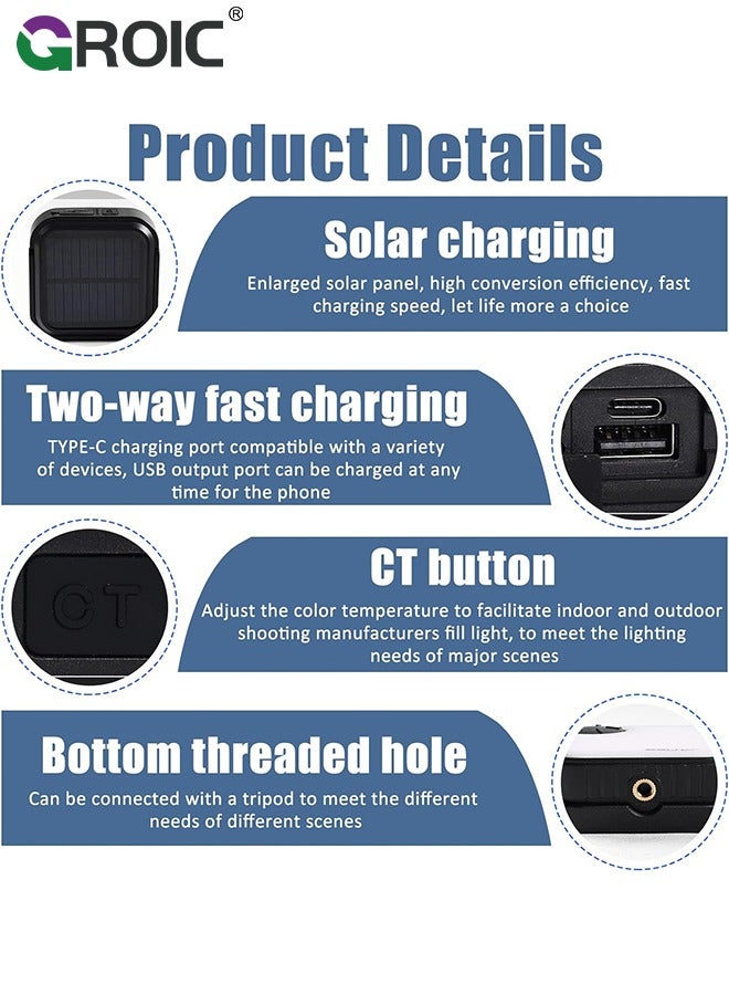 GROIC Rechargeable LED Camping Lantern, Solar Camping Lamp, Portable Camping Light , Tent Light for Hiking, Camping, Home, Power Outage, Emergency, Hurricane and Temporary Power Supply - Image 3