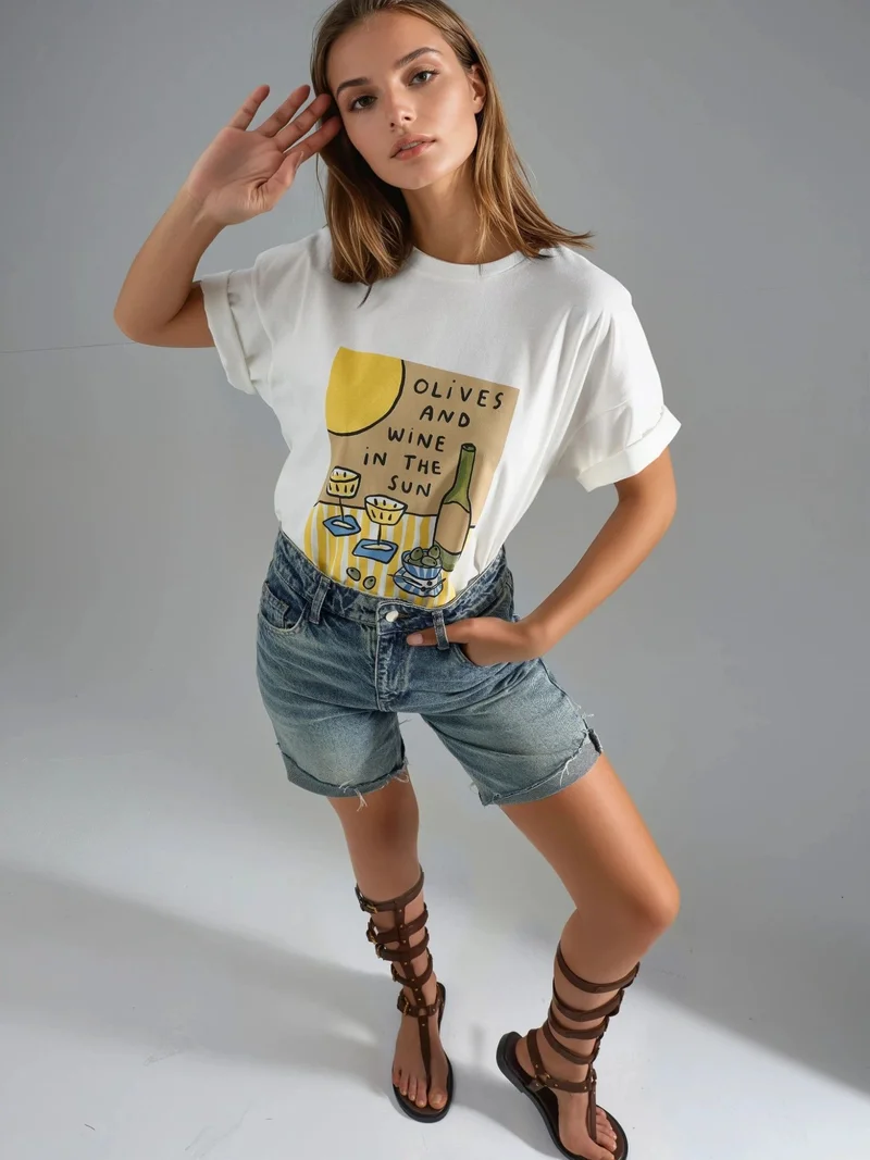 HICCUP Printed Oversized T-Shirt