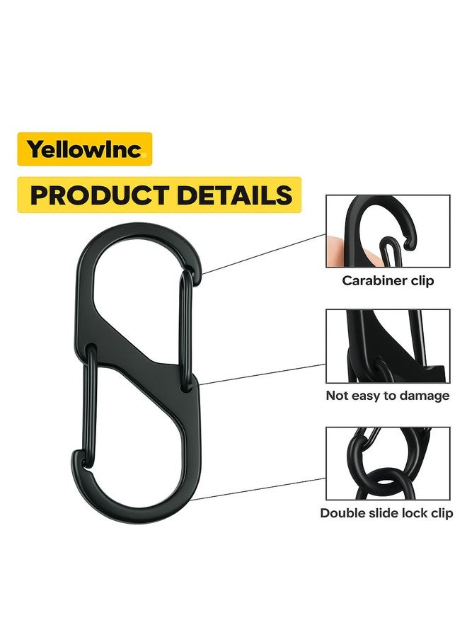 YellowInc S-Shape Carabiner Clip Keyring & Keychain with Dual Hooks, 40 mm, Multi-Purpose for Backpack, Camping, Outdoor Use (Pack of 5) - Image 3