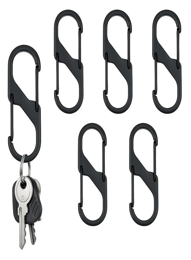 YellowInc S-Shape Carabiner Clip Keyring & Keychain with Dual Hooks, 40 mm, Multi-Purpose for Backpack, Camping, Outdoor Use (Pack of 5) - Image 1
