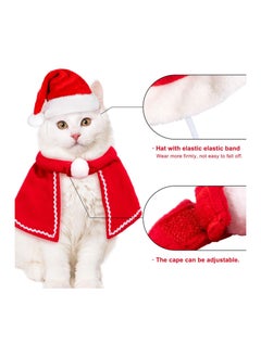 A.M Pet Xmas Costume Outfit Set Reindeer Antlers Headband Santa Xmas Hat Red Scarf and Pet Cloak for Dog Cat Pet Xmas Party Cosplay Christmas Supplies, 4 Pack  - Image 5