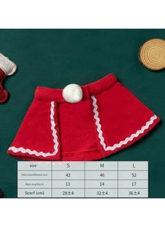 A.M Pet Xmas Costume Outfit Set Reindeer Antlers Headband Santa Xmas Hat Red Scarf and Pet Cloak for Dog Cat Pet Xmas Party Cosplay Christmas Supplies, 4 Pack  - Image 3
