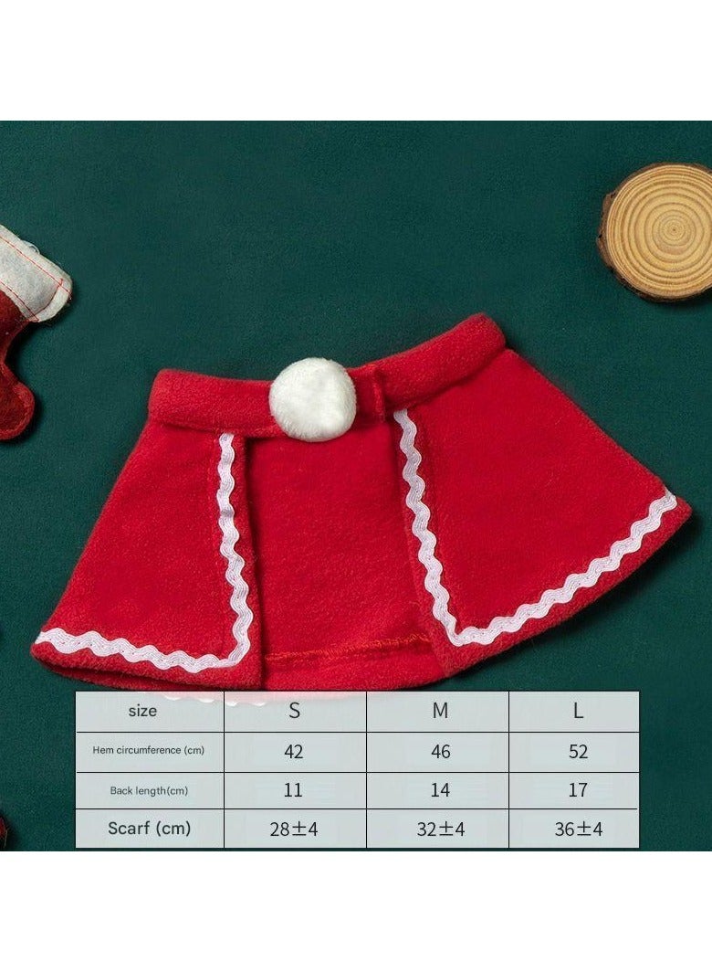 A.M Pet Xmas Costume Outfit Set Reindeer Antlers Headband Santa Xmas Hat Red Scarf and Pet Cloak for Dog Cat Pet Xmas Party Cosplay Christmas Supplies, 4 Pack - Image 3