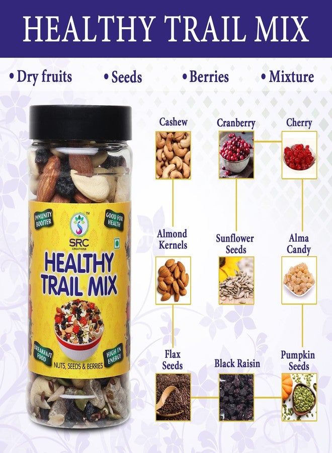 SRC CREATIONS Healthy Trail Mix | Nuts, Seeds & Berries Mixture | Super Food | Breakfast Food (100g) - Image 2