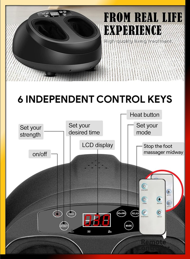 DBLEW Shiatsu 4D Foot Massager Machine With Heating Compression Deep Kneading Therapy For Leg And Feet Pain Relief From Plantar Fasciitis Improve Muscle Tissue Blood Circulation Home Office Use - Image 4