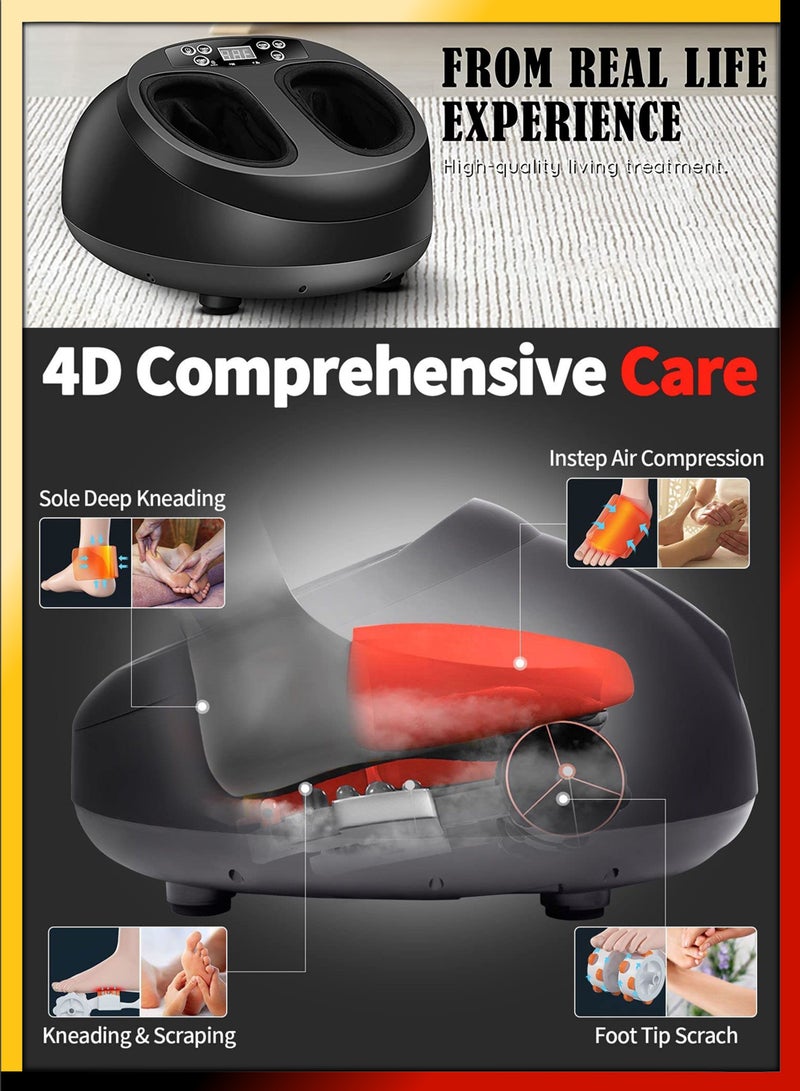 DBLEW Shiatsu 4D Foot Massager Machine With Heating Compression Deep Kneading Therapy For Leg And Feet Pain Relief From Plantar Fasciitis Improve Muscle Tissue Blood Circulation Home Office Use - Image 5