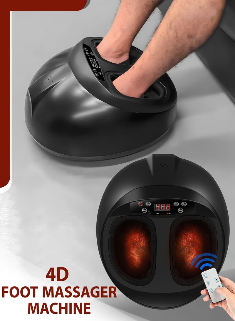 Toshonics Shiatsu 4D Foot Massager Machine With Heating Compression Deep Kneading Therapy For Leg And Feet Pain Relief From Plantar Fasciitis Improve Muscle Tissue Blood Circulation Home Office Use - Image 1