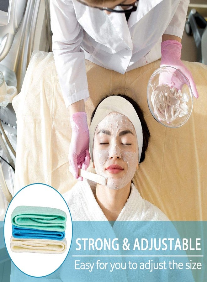 Whaline Spa Facial Headband Make Up Wrap Head Terry Cloth Headband Adjustable Towel for Face Washing, Shower, 3 Pieces (Blue, Green, Yellow) - Image 4