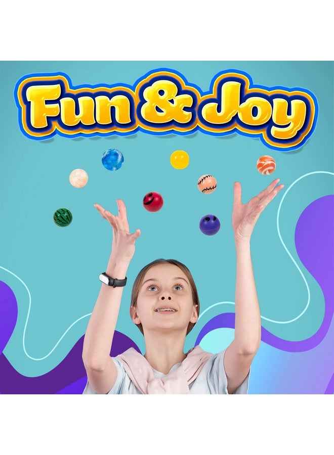 MATICAN Bouncy Balls Bulk 200Pack Assorted Design 1.25" Rubber High Bouncing Balls For Kids Party Favors Carnival Prizes 1.25Inch - Image 3