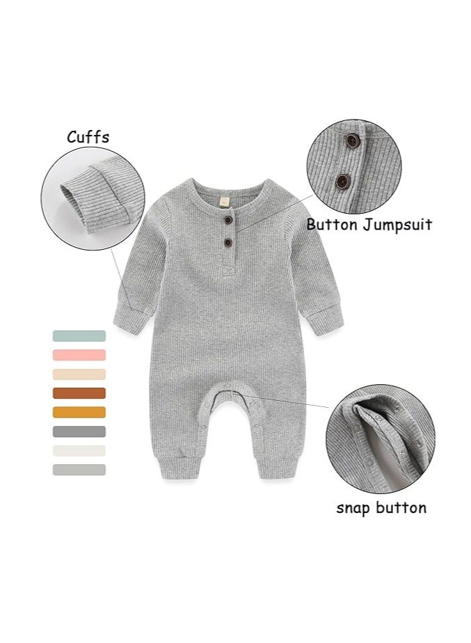 Newborn Baby Boys Girls One Piece Romper With Mitten Cuffs 3 Pack  - Image 5
