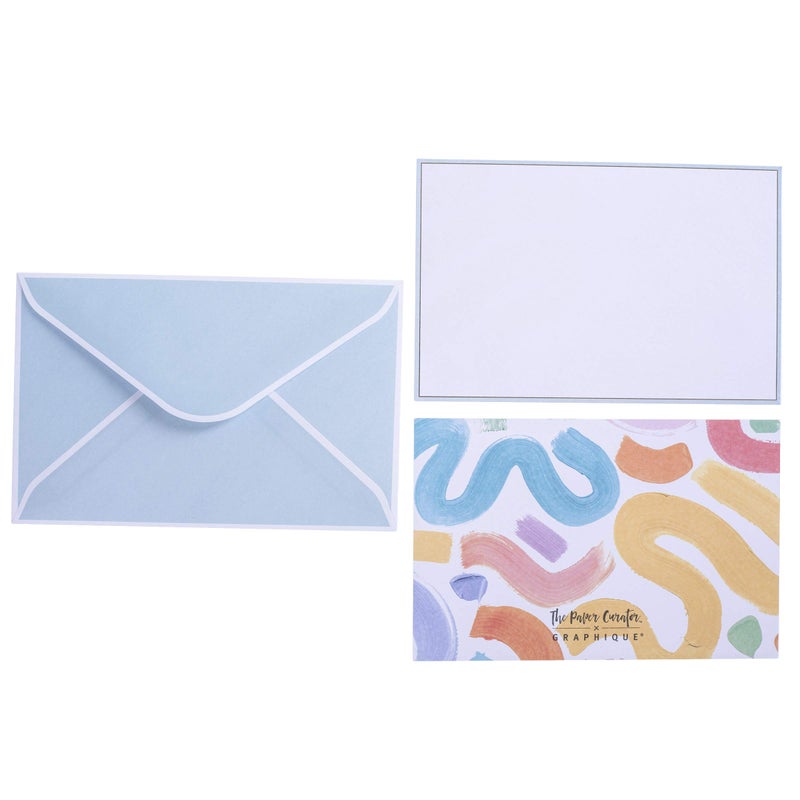 Graphique Brush Strokes Flat Notes â€“ 50 Flat Note Cards with Matching Envelopes and Storage Box, Embellished in Gold Foil, 5.625â€ x 3.5â€ - Image 2