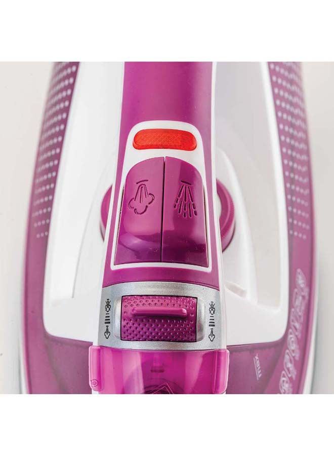BLACK+DECKER Steam Iron, Ceramic Soleplate, 2-Way Auto Shutoff, Variable Steam Control, Vertical Steam, Anti-Calc System, Self-Clean Function, 60g/min Boost, 320 ml 2400 W X2450-B5 Purple/White - Image 5