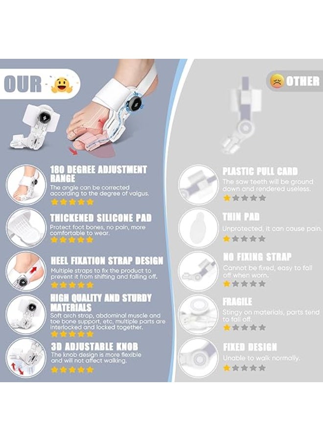 مصحح انحراف إبهام القدم - فاصل أصابع عملي وسهل الاستخدام - دعم مريح للاستخدام اليومي - Image 4