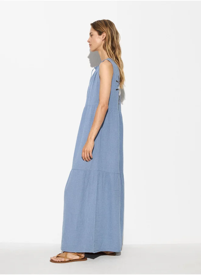 PARFOIS Long Dress With Back Application
