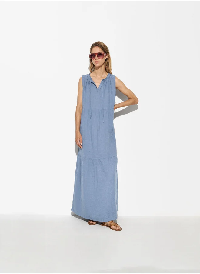 PARFOIS Long Dress With Back Application