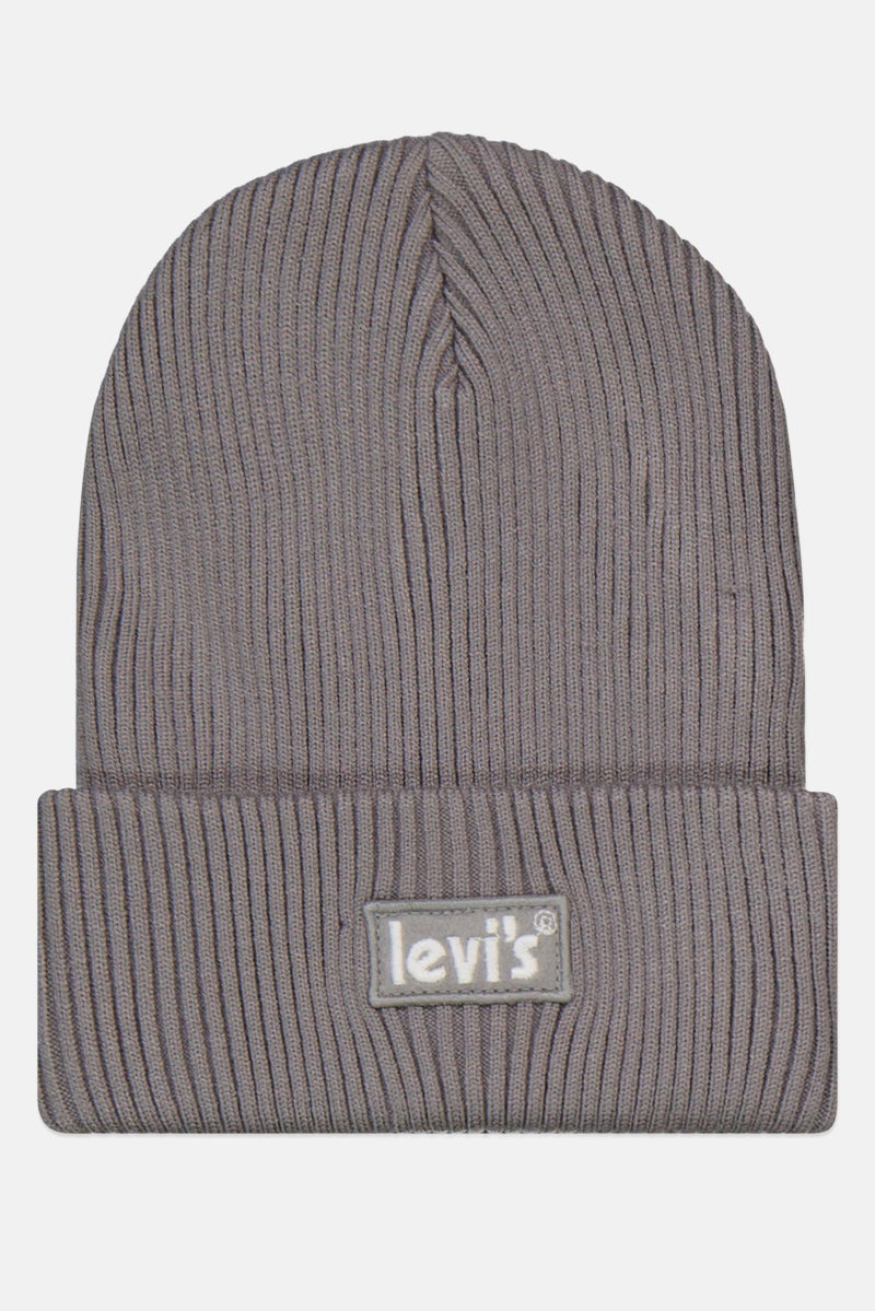 Levi's Men Brand Logo Knitted Beanie, Grey  - Image 1