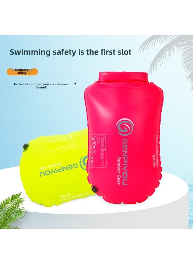 Generic Followman Can Put Mobile Phone Double Airbag Safety Thickening Adult Swimming Equipment Float Swimming Bag Anti-drowning Atmosphere-Color:802 Orange Key Bag Aviation Air Nozzle Double Airbag - Image 2