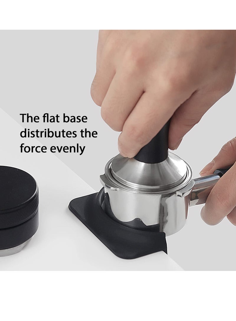 SYOSI حصيرة ضغط قهوة إسبريسو مصنوعة من السيليكون مناسب للطعام أدوات باريستا ركن القهوة قاعدة ضغط قهوة غير قابلة للانزلاق ملحقات إسبريسو لمقهى القهوة أسود - Image 2