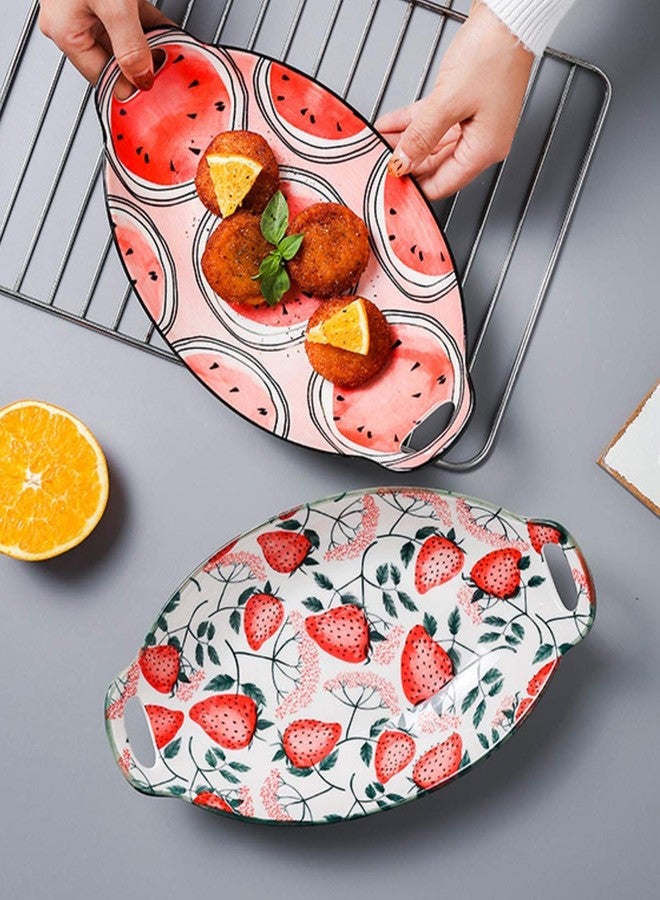 pepplo Ceramic Baking Dish, Baking Pans for Cooking,Cake Dinner, Kitchen, Banquet and Daily Use,Watermelon Pattern (Pack of 1PCS, Dish Rectangle - A) - Image 2