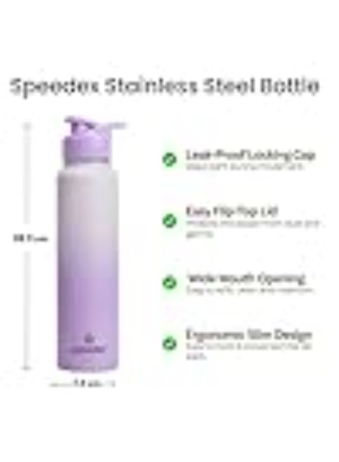 Speedex Stainless Steel Metal Water Bottle 1 Ltr 1000 ml, BIS Approved, Leak Proof Sipper Cap Bottle for Office, School, Gym, Travel, Daily Use for Men, Women, Kids, Adults, Dual Purple, Set of 4 - Image 4