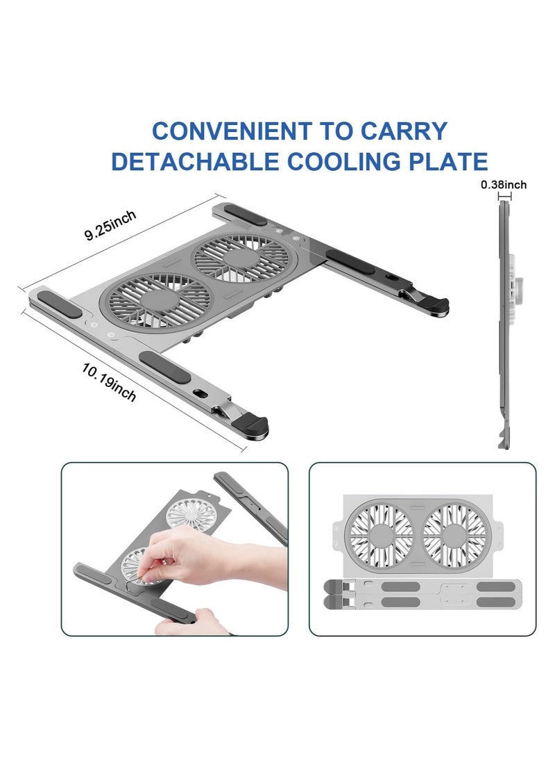 حامل ومروحة تبريد لابتوب ونوت بوك 9-17 بوصة – تصميم من الألومنيوم - Image 2