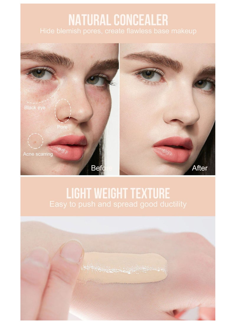 Handaiyan Liquid Foundation-Full Coverage Makeup Matte Waterproof Dewy Lightweight Feel Flawless Oil-Controlling Coverage Smooth Face Foundations 24 Hours Soft Nature Base Skin Tint  - Image 4