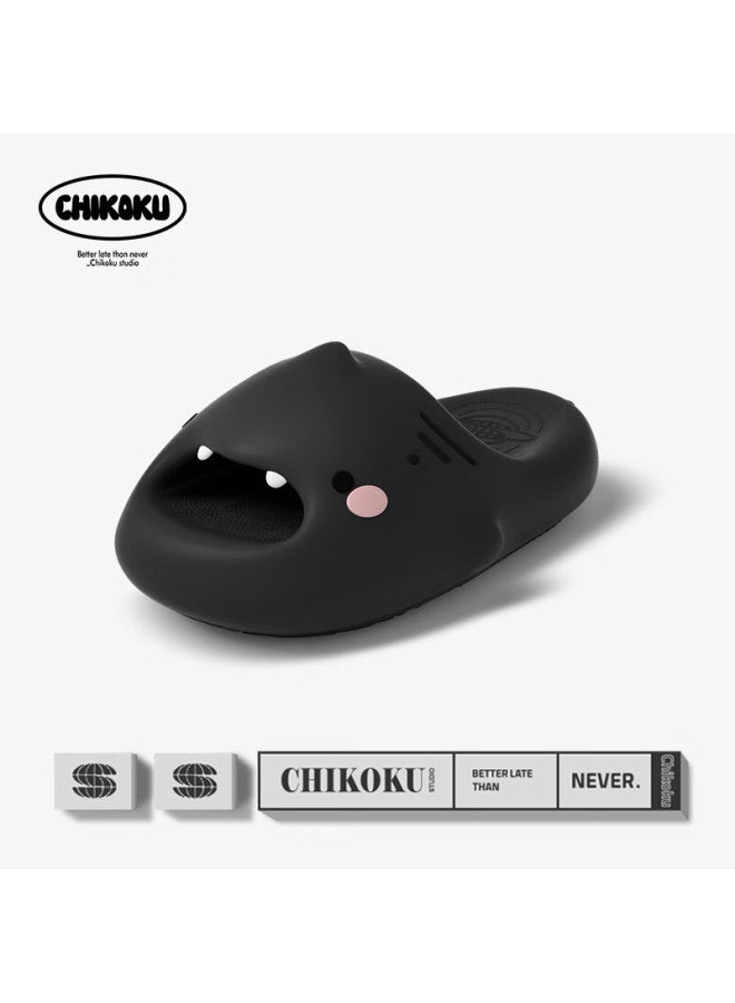 Chikoku New Cute Shark Slippers For Women Summer Home Thick-soled Anti-slip Couple Shark Cool Slippers For Men Summer - Image 1