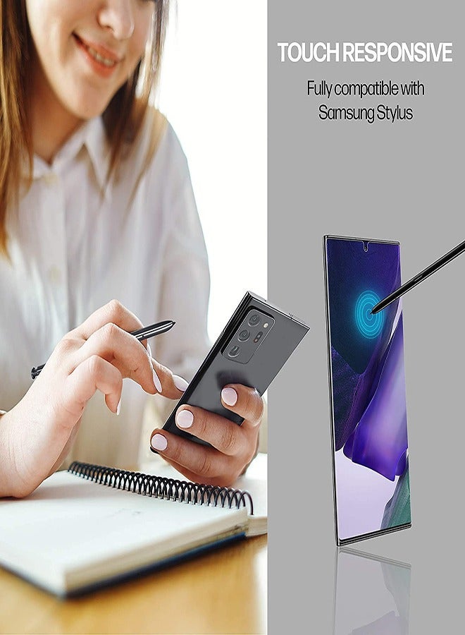 Excefore for Samsung Note 20 Ultra Privacy Screen Protector Support Fingerprint ID Anti-peeping Black Full Adhesive Flexible Film with Lens Protector Automatic Scratch Repair Not Warped Surface  - Image 4