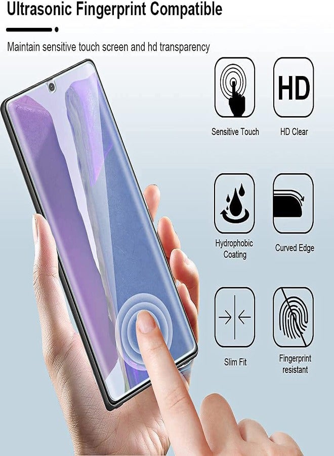 Excefore for Samsung Note 20 Ultra Privacy Screen Protector Support Fingerprint ID Anti-peeping Black Full Adhesive Flexible Film with Lens Protector Automatic Scratch Repair Not Warped Surface  - Image 2