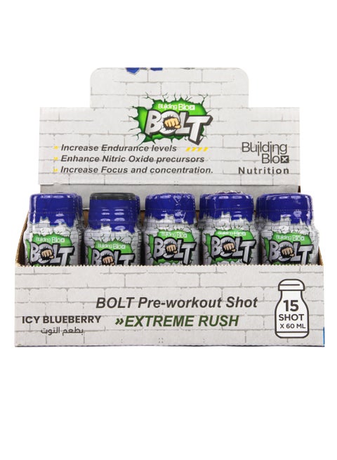 BOLT "Pre-workout Shot" Blueberry flavor (Pack of 15)