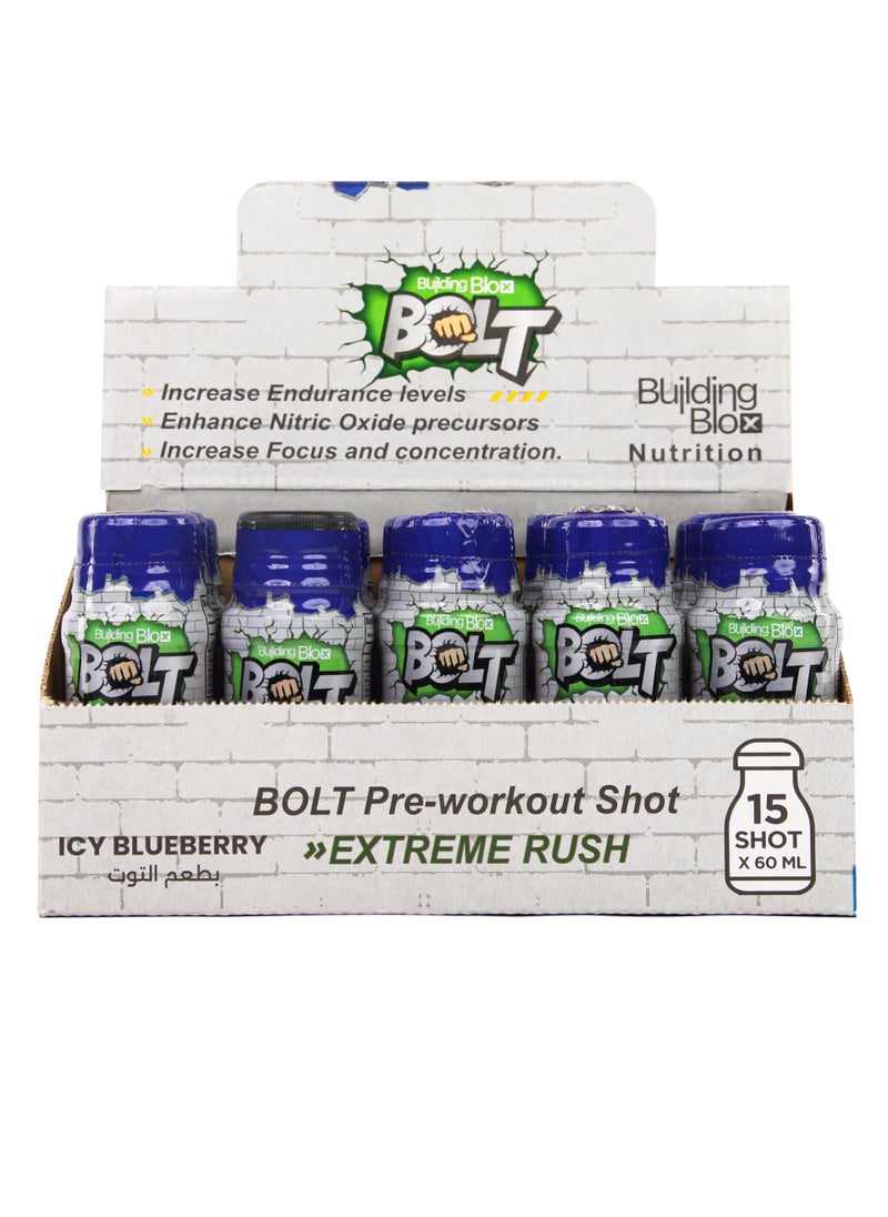 Building Blox - BOLT "Pre-workout Shot" Blueberry flavor (Pack of 15) - Image 1