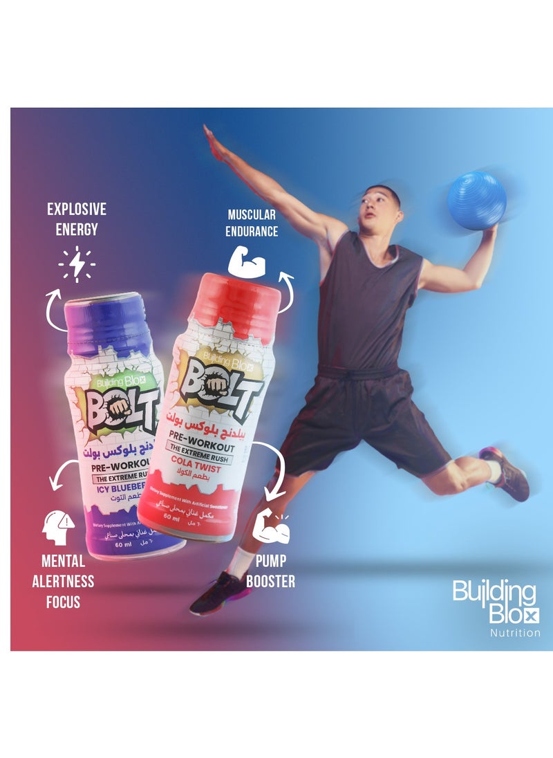 Building Blox - BOLT "Pre-workout Shot" Blueberry flavor (Pack of 15) - Image 1