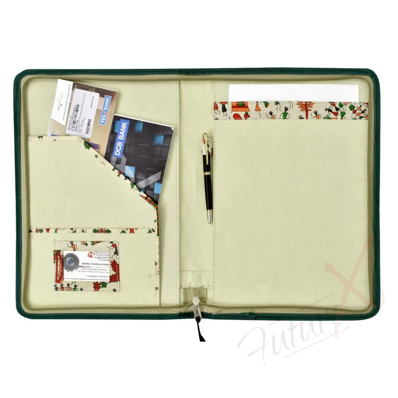 CAMPIO Premium Warli Print Jute File Folder – Multipurpose FS Size Document Holder Bag & Portfolio with Adjustable Handle | Ideal for Certificates, Papers & Office Use (Pack of 1) - Image 5