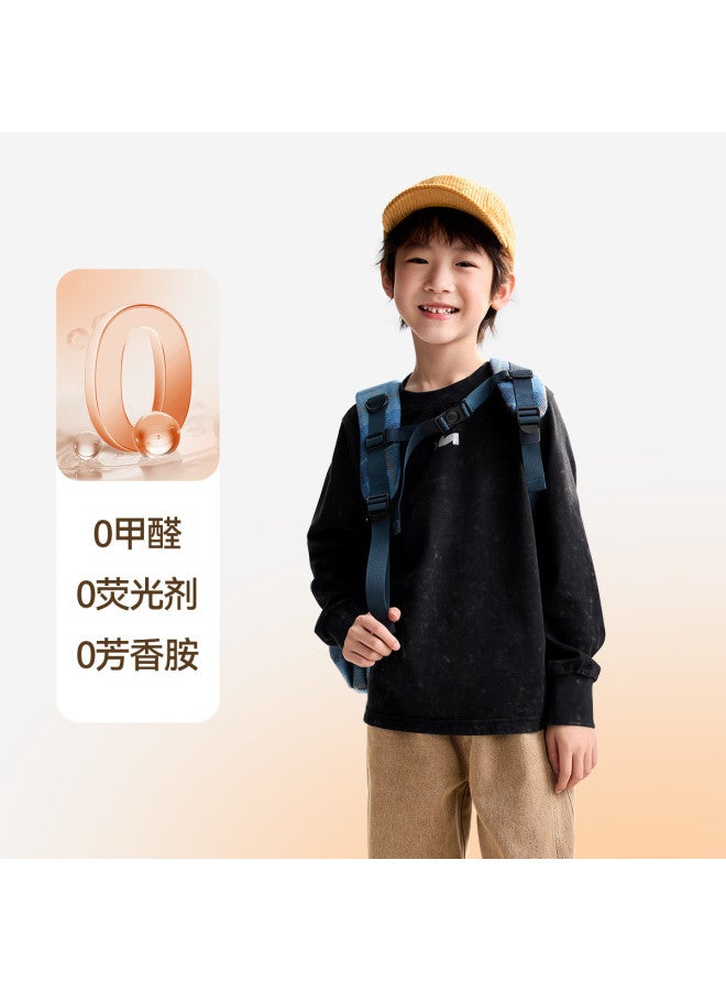 Annil تي شيرت أطفال بأكمام طويلة وياقة دائرية - مجموعة خريف 2025 الجديدة، طبقة أساسية تمتص الرطوبة وقابلة للتنفس - Image 4