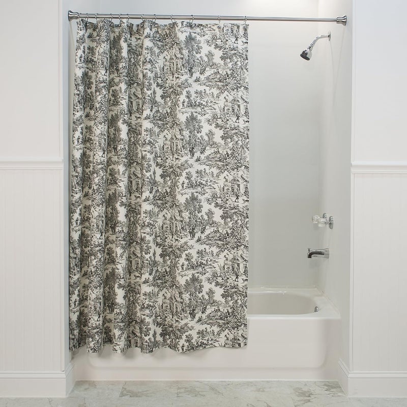 Victoria Park Toile Bathroom Shower Black - Image 2