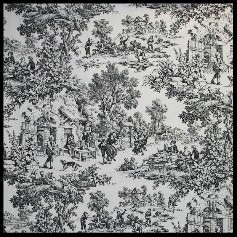 Victoria Park Toile Bathroom Shower Black - Image 3