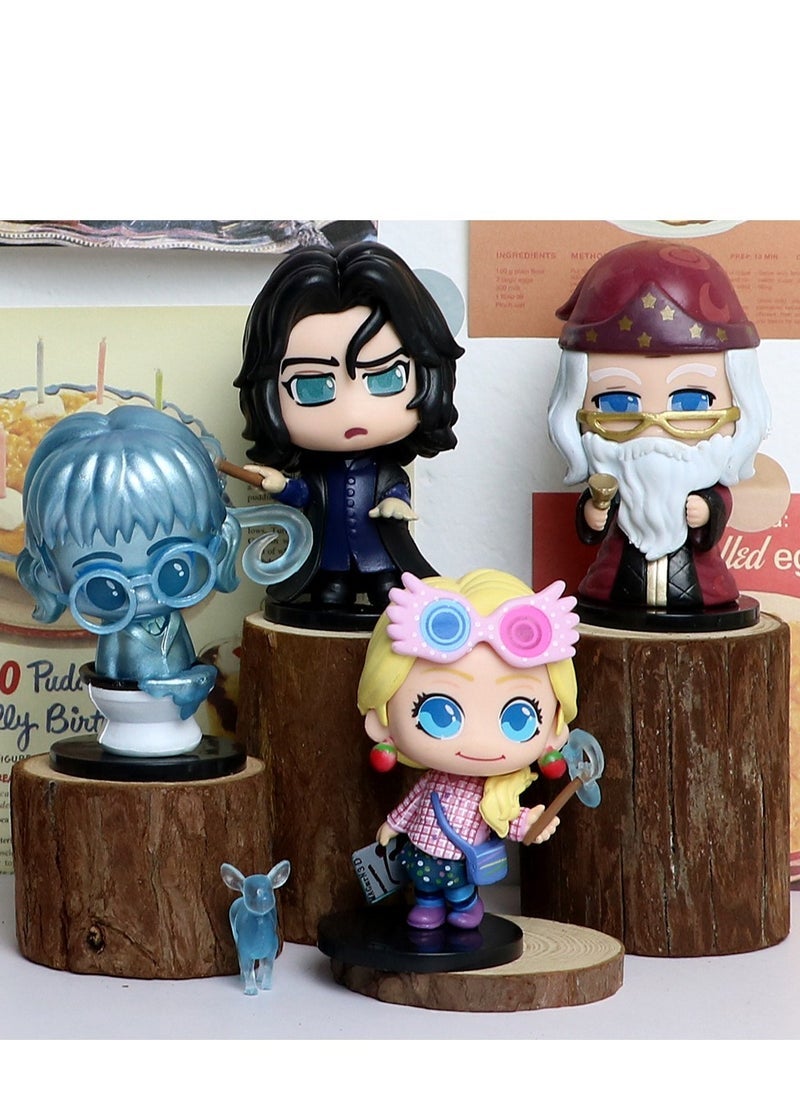 New 6-Piece Harry Potter Figure Set - Harry, Hermione, Ron Car Ornament and Cake Topper, 8-9.5cm PVC - Image 3