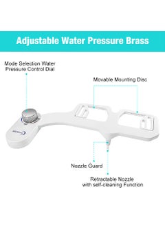 HASTHIP HASTHIP ® Adjustable Water Pressure Brass, Metal Bidet Spray for Toilet, Self-Cleaning Hidden Nozzle, Simple Non-Electric Bidet Toilet Attach Universal Fitment, White  - Image 2