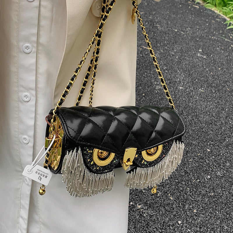 Internet Celebrant Rhombic Chain Bag Fashion Crossbody Small Bag Trendy Owl Shoulder Women'S Bag Simple Fashion - Image 3